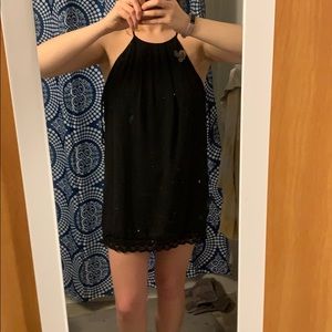 Black chiffon dress